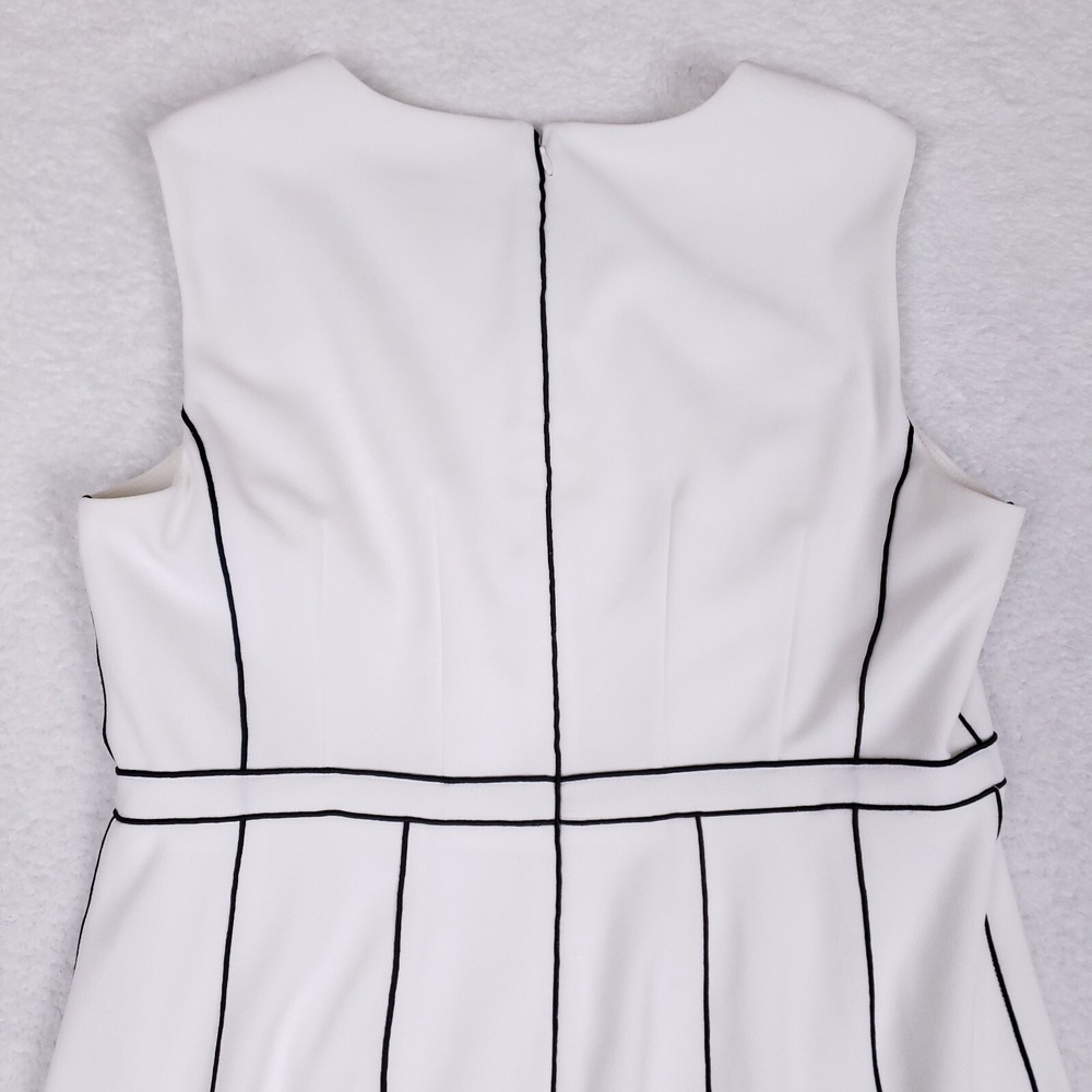 Calvin Klein Sheath Dress Sleeveless Midi Size M White Minimalist Retro Vibes - Picture 7 of 9